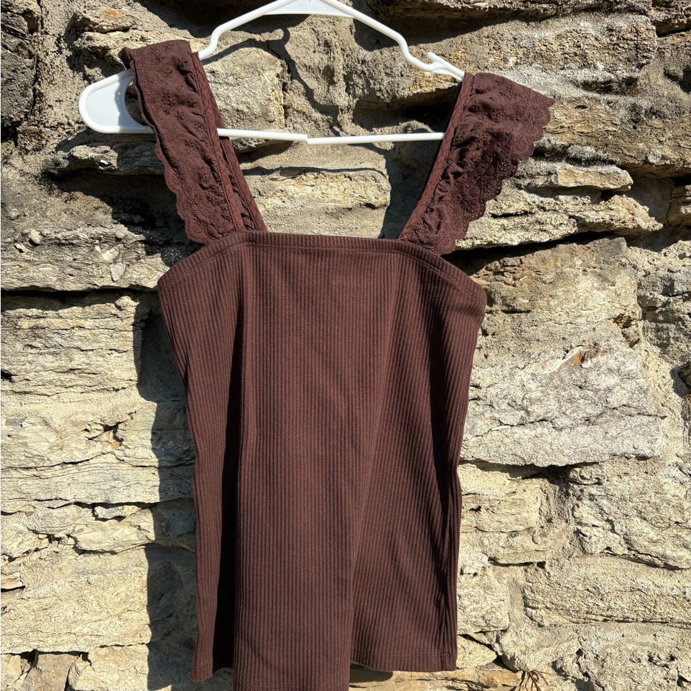 GAP Brown Lace Strap Women Top